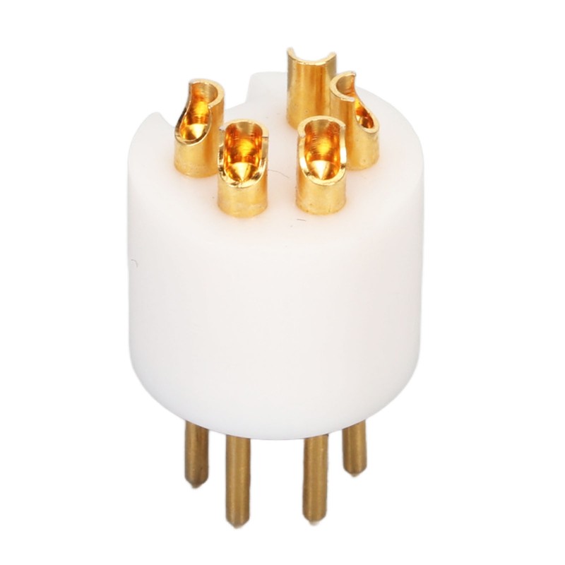 5 Pin Turntable Plug Connector Red Copper Gold Plating Nickel