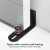 Kinmade Barn Door Bottom Floor Guide Matte Black,Adjustable Roller Wall