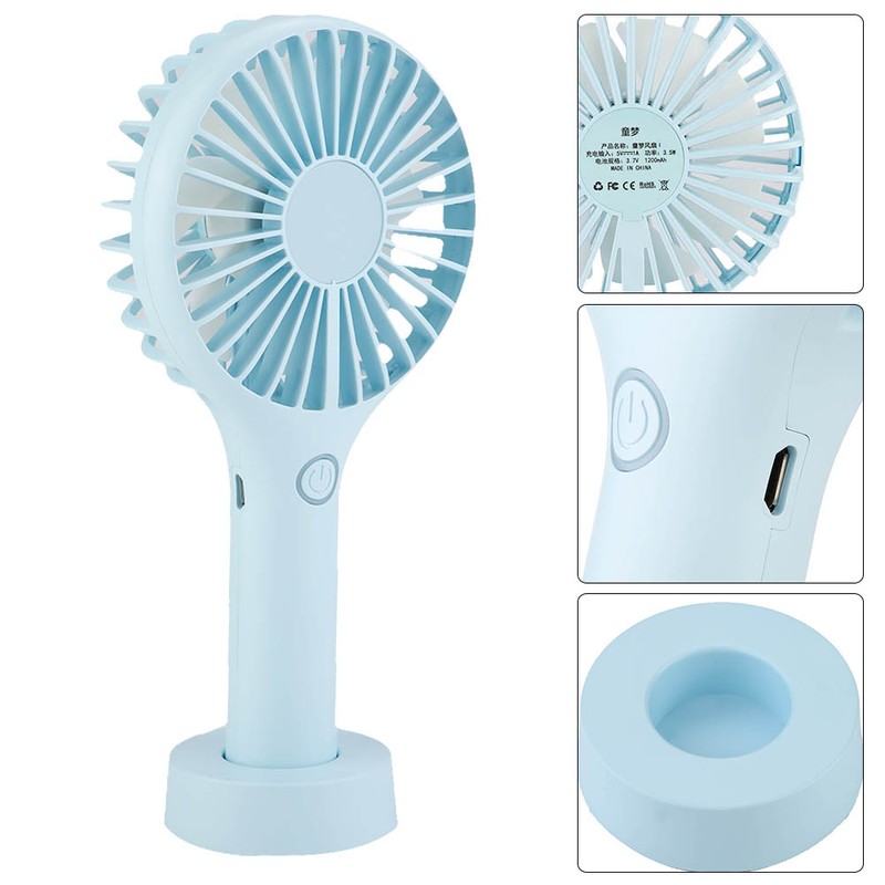 Mini USB Rechargeable Handhold Portable Desktop Cooling Fan (Blue)