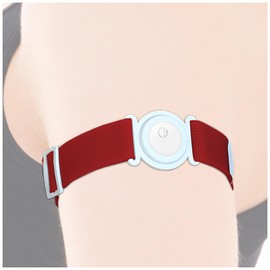 DiaBrothers Freestyle Libre 3 Fixation Strap Holder with Adjustable Bracelet – Holder: White – Bracelet: Dark Red – Size: L (35-45 cm)