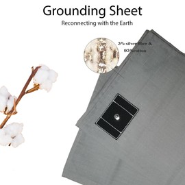 Grounding Sheets with 15 feet Grounding Cord, 5% Conductive Silver Fiber Organic Cotton Grounding Sheet for Better Sleep, Stress Relief (90X35 inch)