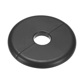 M METERXITY 1-Pack Wall Split Flange, ABS Round Self-Adhesive Escutcheon Plate Cover Buckle for 16 mm/0.63 in Dia Pipe Accessories/Floor/Ceiling, Plumbing Cover Plates [Black,6.5mm/0.26in H]