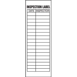 Accuform "Inspection Label", Pack of 5 Adhesive Vinyl Safety Labels, 6" x 2", Black on White, LELC525VSP