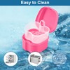Denture Box with Removable Filter Basket, False Teeth Container for