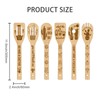 GLOBLELAND 6Pcs Owl Bamboo Cooking Utensils Wooden Engraved Cooking Spoons