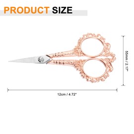uxcell Sewing Scissors Stainless Steel Tailor Scissors Durable Sewing Shears Delicate Sewing Shears for Embroidery Sewing Handcraft Craft Everyday Use Art Work DIY Tools Rose Gold