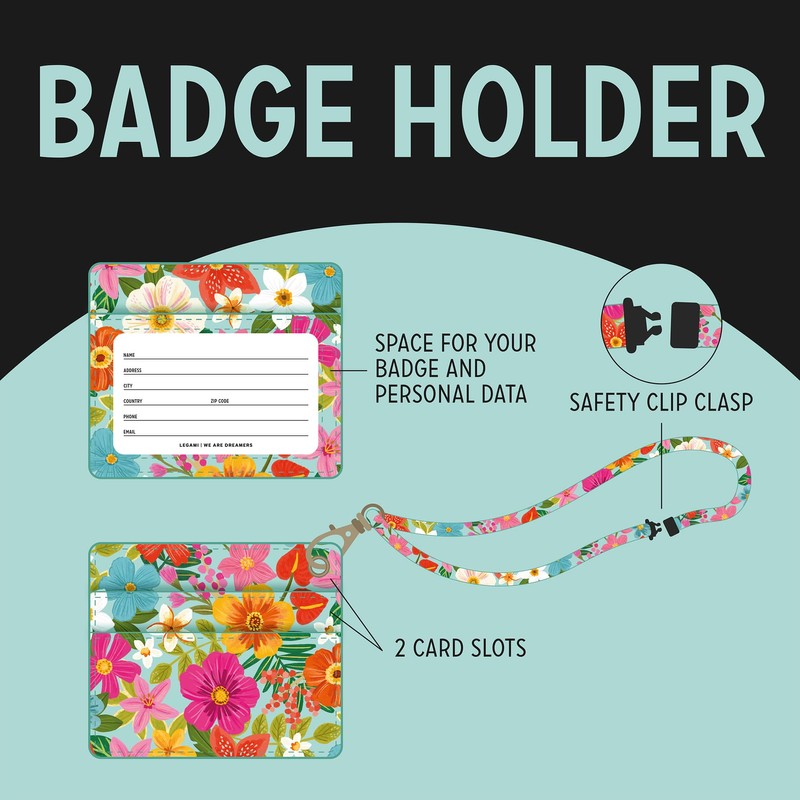 Legami - Lobster Clasp ID Card Holder with Safety Clip