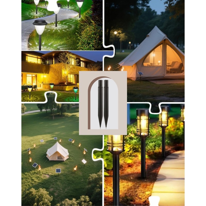 8.25" Reinforced ABS Plastic Solar Ground Spikes - Durable Solar