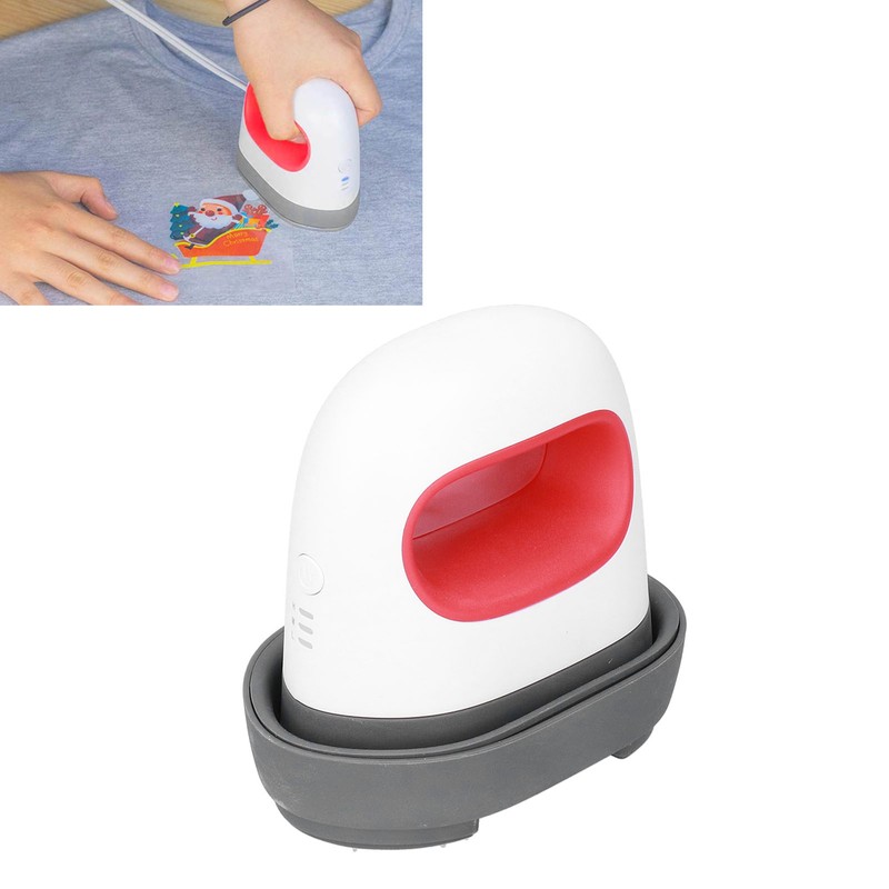 Ironing Machine Red Mini Portable Automatic Temperature Sensing Heat Press