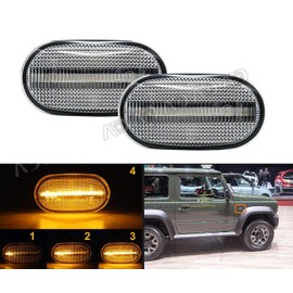 Suzuki Jimny Sierra Lapin Carry Track Flowing Turn Signal Sequential Fiber LED Side Marker Clear Lens JB23W JB64W JB74W JB43W HE21S DA63T