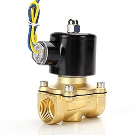 Beduan - Válvula Solenoide Eléctrica de Latón, 1/2 Pulgada, 24 V, Normalmente Cerrada para Agua, Aire, Gas, Combustible y Aceite