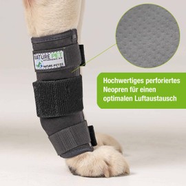 Nature Pet Medium Vorderlauf Bandage für Hunde, Karpal Gelenk- & Knochenschutz für Hunde - geeignet für leichte Gelenkinstabilitaeten - leichte Bänderdehnungen - Leckschutz und Verbandschutz OP (XL)