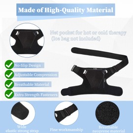 Futuhada Shoulder Brace Adjustable Shoulder Support with Pressure Pad, Arm Immobiliser Shoulder Stability and Recovery Shoulder Support Bandage for Men and Women, Black