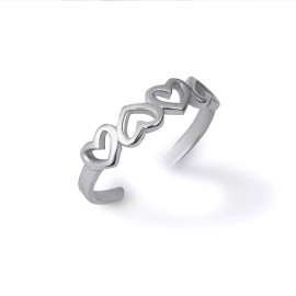 FDJ .925 Sterling Silver Openwork Heart Love Toe Ring