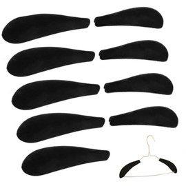 DACUAN Hanger Shoulder Foam, 10 PCS Durable Clothing Hanger Forms, Velvet Flocking Sweater Hanger Shaper, Non-Slip Wide Standard Suit Hangers Pads, Hanger Protectors for Garments (Black)