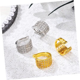 Baluue 4Pcs Shiny Cubic Zirconia Non Pierced Ear for Women Clip Earrings for Occasions Stylish Cartilage Conch Jewelry