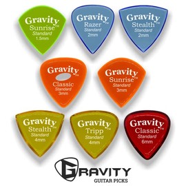 Gravity - Paquete variado de púas de guitarra de acrílico, biseles pulidos, más brillantes, más fuertes y agarre más apretado, disponible en diferentes paquetes, fabricado en los Estados Unidos