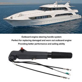 Outboard Motor Short Shaft Handle, Outboard Motor Engine Steering Tiller Arm, Motor Boat Trolling Motors Aluminium Alloy Handle for Ship Outboard Rigging System Assembly