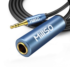 MillSO Audio 6.35 mm Female to 3.5 mm Male 3 Pin Stereo Headphone Adapter Cable 1/8 Inch (3 mm) Male to 1/4 Inch (6.35 mm) Jack Female Stereo Adapter for Headphones and Speakers - 5 m