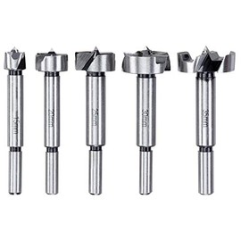 KWB FORSTNER DRILL BIT SET, 5-PIECE FOR WOOD 15-35 MM WITH REDUCED SHANK, FOR HARD AND SOFTWOOD