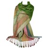 GFM Mosaic Flower Design Pashmina Style Scarf (FRL1), .S11-Lhr-Green