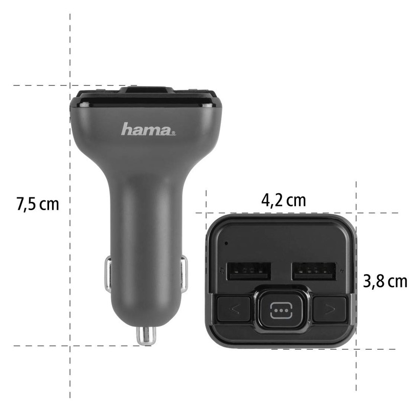 Hama Bluetooth FM Transmitter fürs Autoradio mit Kfz Ladegerät (Auto