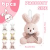 dellyy Rabbit Pendant Plush x 6 Pieces, Small Plush Rabbit