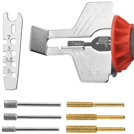 Chainsaw Sharpening Attachment Kit - 8Pcs Chain Saw Blade Teeth Sharpener Set with Angle Guide and Diamond Burr Grinding Stone Files, Drill Power Tool Accessories for Gardening Lawn Mower Chainsaw