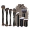 MAANGE 8 Pcs Makeup Brushes with Bag, Double-End Multi-functional Makeup