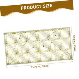 jojofuny Quilter's Ruler Non Slip Design with Double Color Grid Lines for Precise Cutting Compatible with Rotary Cutters and Straight Blades for Quilting