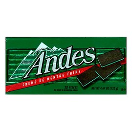 Andes Creme De Menthe Thin Mints - After Dinner Mints - Rectangular Chocolate Sandwich Mint Candies – 4.67 Oz, 28 Count