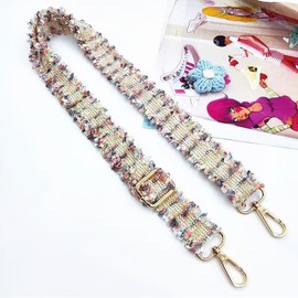 Adjustable Shoulder Strap for Bags, Pink, Bag Straps for Changing, Bag Strap Wide with Carabiner Gold, 70-130 cm Carry Strap, Bag for Women, Shoulder Strap, Handbag, 3 cm, 1405