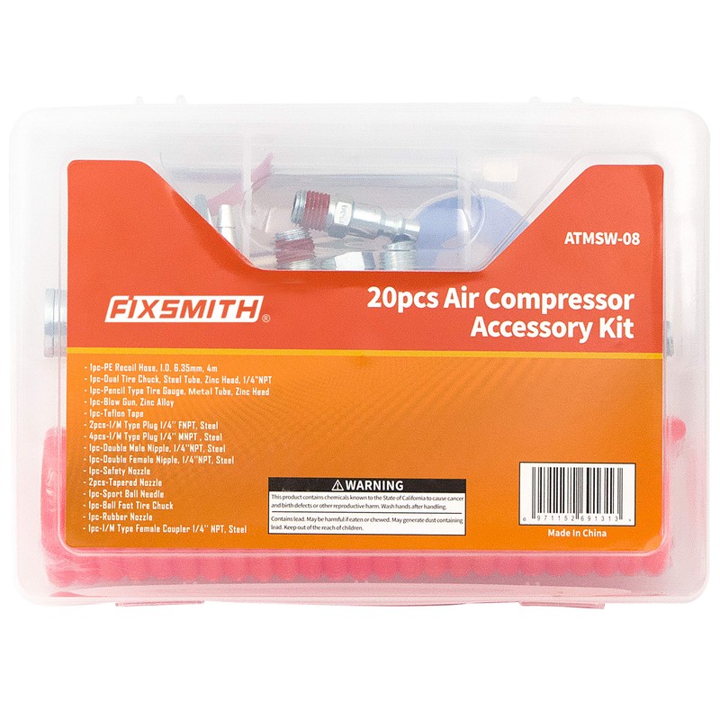 FIXSMITH Compressor Accessory Kit - 20 Pcs Air Compressor Kit