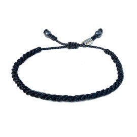 Black Sailor Rope Bracelet Braided Woven Nautical Knot Beach Jewelry for Men and Women by RUMI SUMAQ