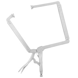 Yexiya 18 Inch Locking C Clamp Large Opening Jaws Locking Pliers Adjustable with Grip Swivel Pads Alloy Steel C Clamp for Shop Home Farm Auto Workshop Woodworking Repair, Silver