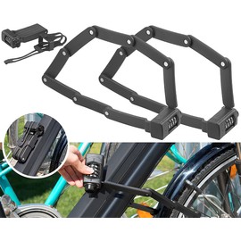 Semptec Urban Survival Technology E-Bike Bicycle Lock: Pack of 2 Folding Lock with 4-Digit Combination Code, 3.5 mm Steel, 82 cm (Bicycle, Motorcycle Lock, Folding Lock Bicycle)