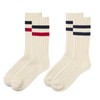 Okamoto Men's Women's Line Socks, Cotton, Ribbon, 2 Pairs Set,