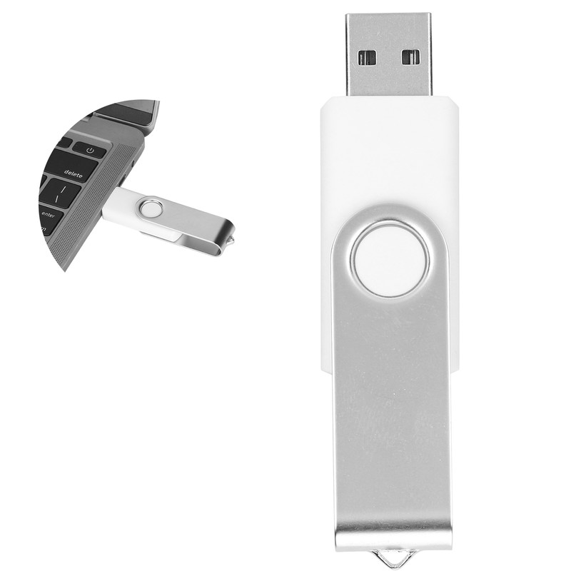 USB Flash Drive Candy White Rotatable Portable Storage Memory Stick