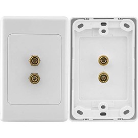 PRO1030 Pro2 2 Terminal Speaker Wall Plate 2X Banana Sockets 2X Banana Sockets 2X Banana Sockets 2X Banana Sockets, 1 Way (2 Terminal) Speaker Wall Plate