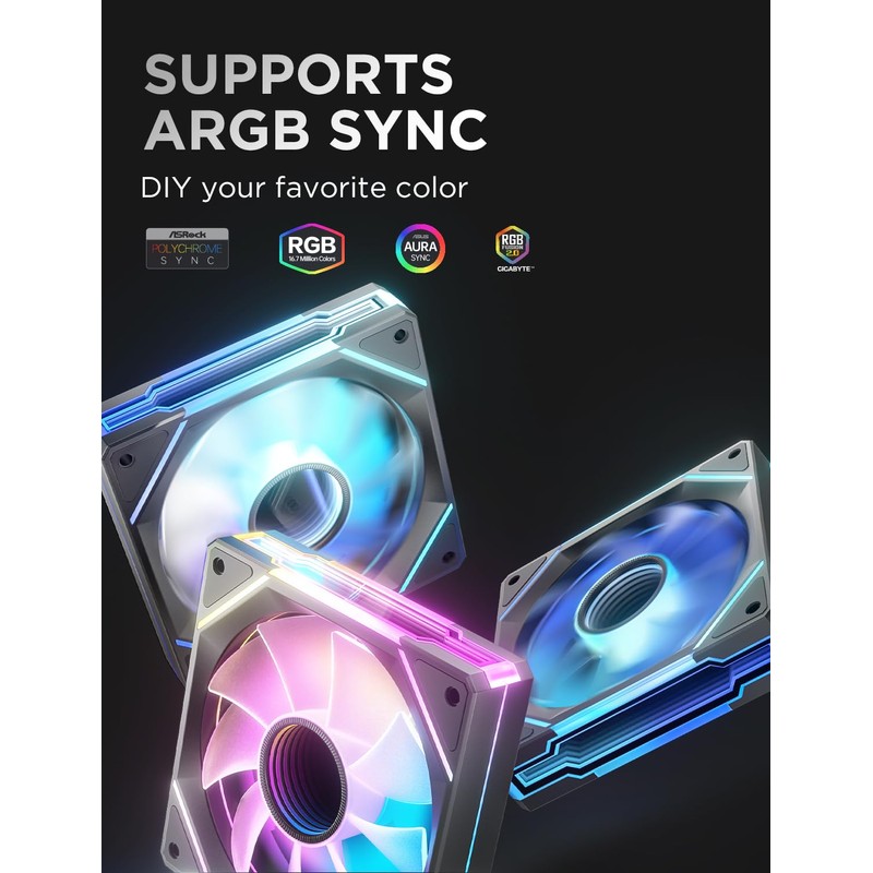 AsiaHorse AMICI-5GT RGB PC Fans, Infinity Mirror ARGB Fans HDB
