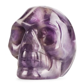 Artistone 2inch Amethyst Crystal Skull Head Statue Hand Carved Gemstone Skull Stone Figurine Collectibles for Home Office Decor