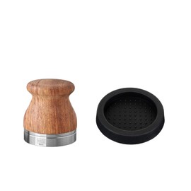 Scarlet Espresso Comodo Tamper for Barista with Ergonomic Precious Wood Handle of Choice and Precision Stainless Steel Base (58 mm, Rosewood + Tamper Tray)