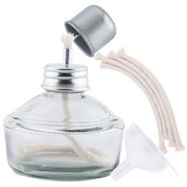 faruijie Dental Alcohol Lamp, Glass, 150 ml, with Metal Cap, 5 Replacement Wicks and Funnel Dental Alcohol Burner Lamp Glass 150 ml - Dental Lab with Metal Cap & 5 Free Replacement Wicks & Funnel