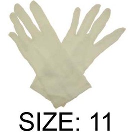 ToolUSA (12 Pairs White Nylon Tricot Gloves | Silky Touch | Men's Large | Brown Thread Detailing | Industrial Use | Bulk Pack