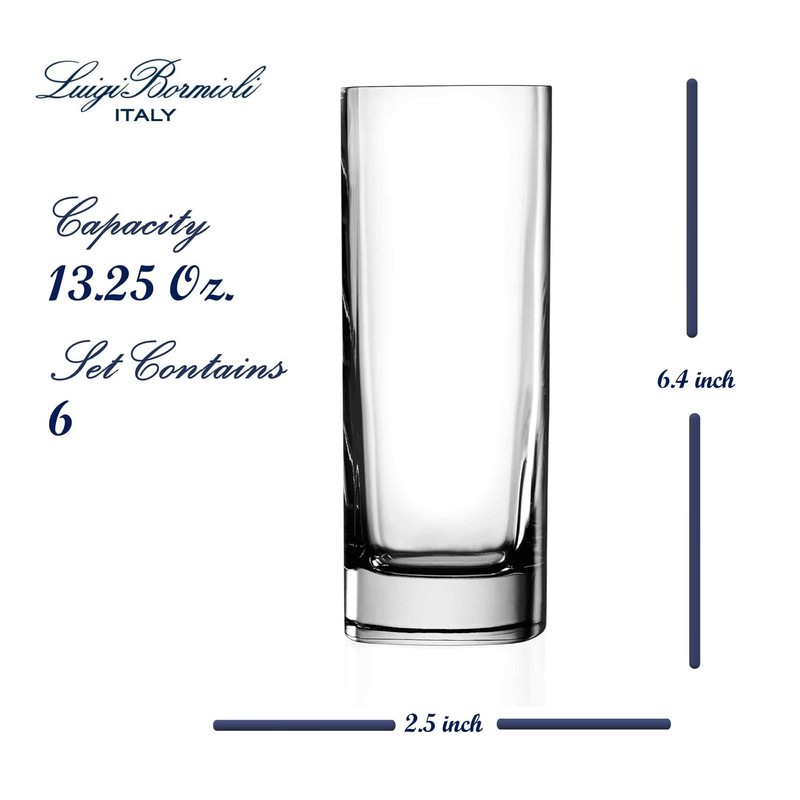 Luigi Bormioli Strauss 13.25 Oz Long Drink Glasses - Set