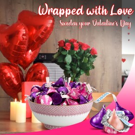Valentine's Mix – 1 lb Bag (Approx. 95 Pieces) Dark Chocolate & Strawberry Ice Cream Flavors, Festive Candy for Valentine’s Day, Gift Bags, Candy Bowls, and Party Favors