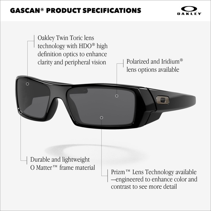 Oakley OO9014 Gascan Sunglasses, Matte Transparent Olive Ink/Prizm Grey Polarized,