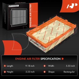 A-Premium Engine Air Filter Compatible with Fiat 500L 2014-2020, L4 1.4L, Flexible Panel, Replace# 68202151AA