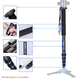 Telescopic  Adjustable Portable Aluminium Alloy Photography DSLR Camera Camcorder Monopod Unipod Pole Walking Stick for Nikon Canon Pentax Olympus Elders