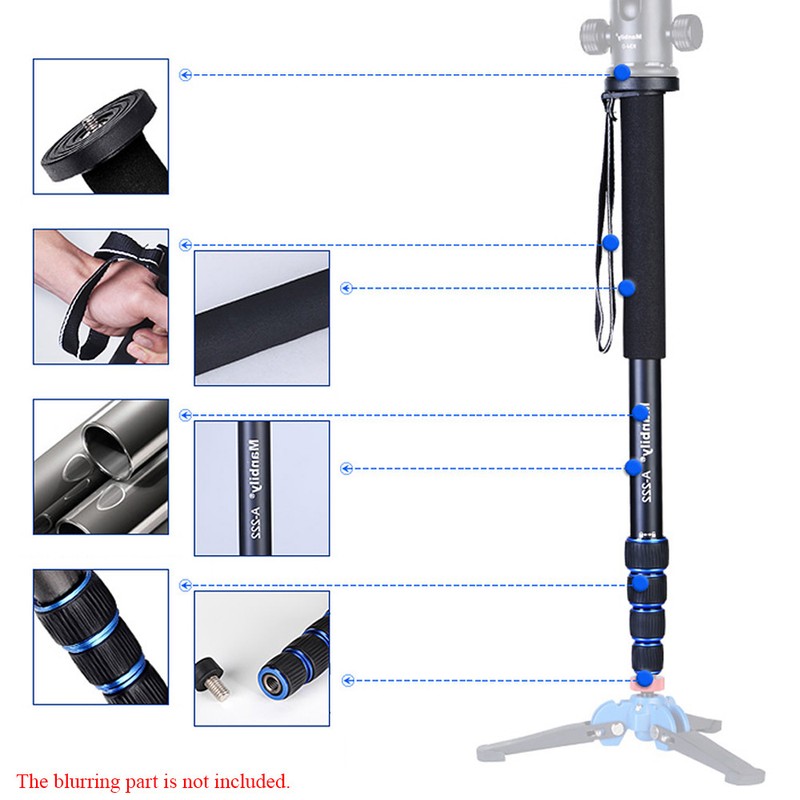 Telescopic Adjustable Portable Aluminium Alloy Photography DSLR Camera Camcorder Monopod